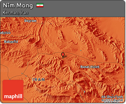 Political 3D Map of Nīm Mong