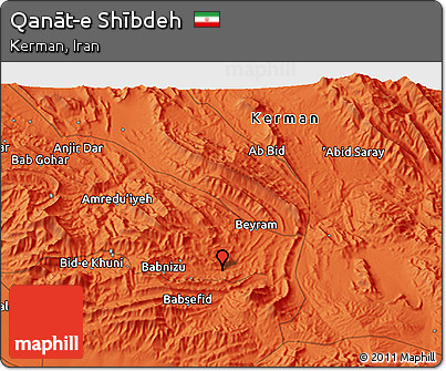 Political 3D Map of Qanāt-e Shībdeh