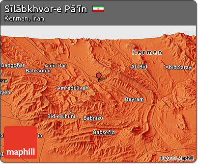 Political 3D Map of Sīlābkhvor-e Pā'īn