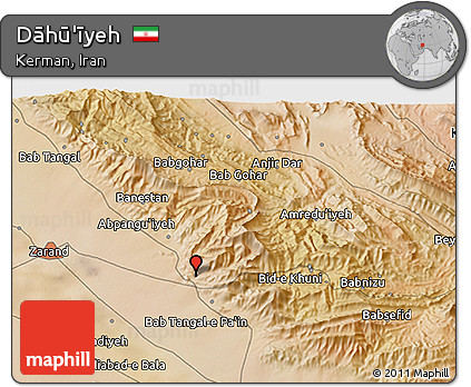 Satellite 3D Map of Dāhū'īyeh