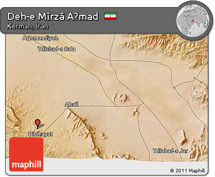 Satellite 3D Map of Deh-e Mīrzā Aḩmad