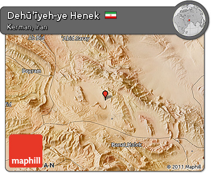 Satellite 3D Map of Dehū'īyeh-ye Henek