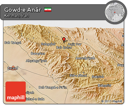 Satellite 3D Map of Gowd-e Anār