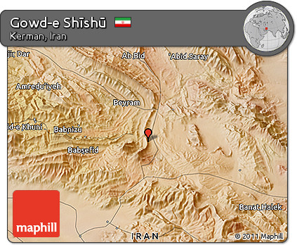 Satellite 3D Map of Gowd-e Shīshū