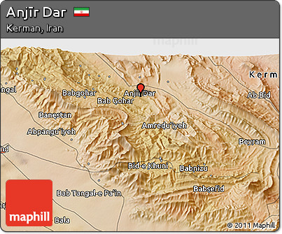 Satellite 3D Map of Anjīr Dar