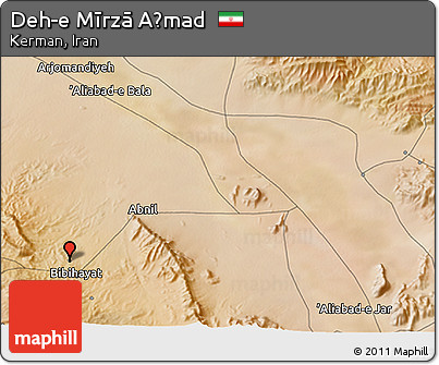 Satellite 3D Map of Deh-e Mīrzā Aḩmad