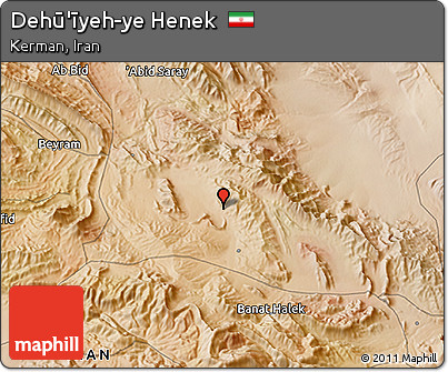 Satellite 3D Map of Dehū'īyeh-ye Henek