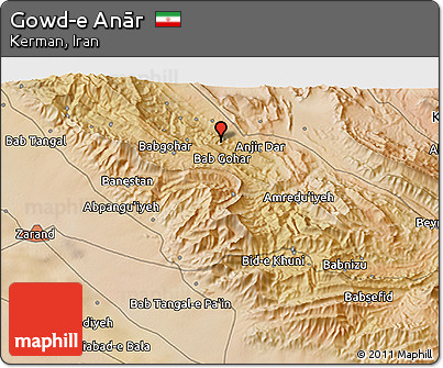 Satellite 3D Map of Gowd-e Anār