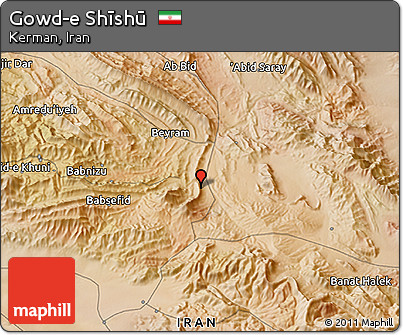 Satellite 3D Map of Gowd-e Shīshū