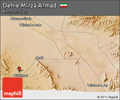 Satellite 3D Map of Deh-e Mīrzā Aḩmad