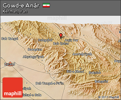 Satellite 3D Map of Gowd-e Anār