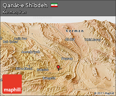 Satellite 3D Map of Qanāt-e Shībdeh
