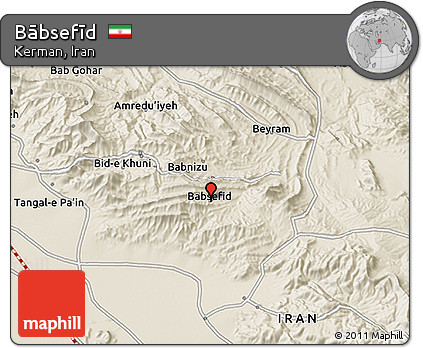 Shaded Relief 3D Map of Bābsefīd