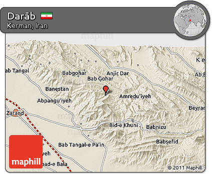 Shaded Relief 3D Map of Darāb