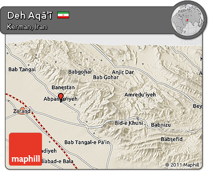 Shaded Relief 3D Map of Deh Aqā'ī
