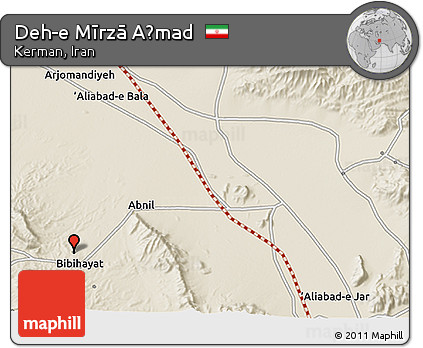Shaded Relief 3D Map of Deh-e Mīrzā Aḩmad