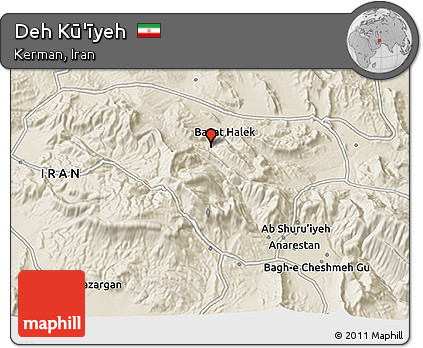 Shaded Relief 3D Map of Deh Kū'īyeh