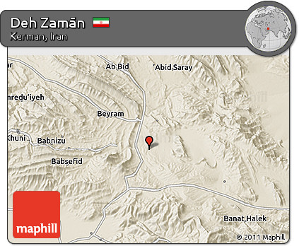 Shaded Relief 3D Map of Deh Zamān