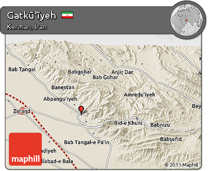 Shaded Relief 3D Map of Gatkū'īyeh