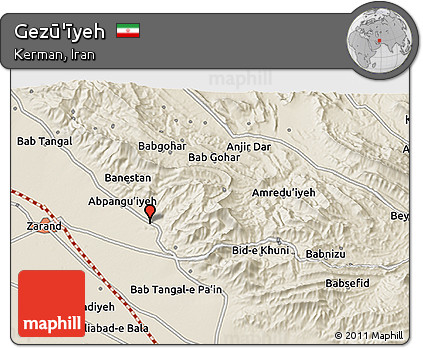 Shaded Relief 3D Map of Gezū'īyeh