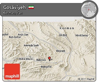 Shaded Relief 3D Map of Gosāvīyeh