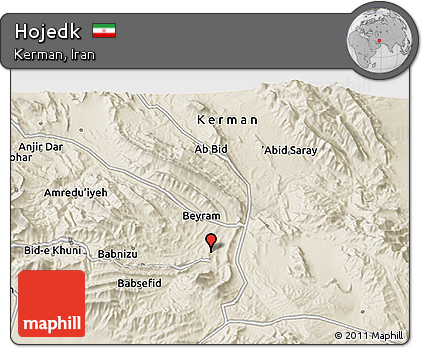 Shaded Relief 3D Map of Hojedk