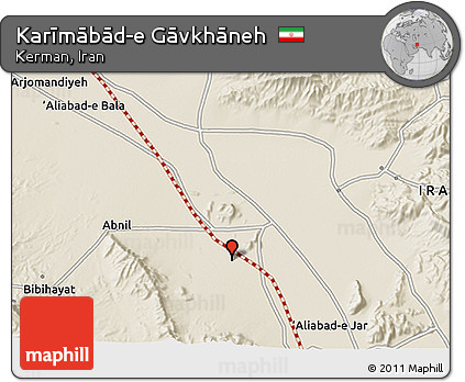 Shaded Relief 3D Map of Karīmābād-e Gāvkhāneh