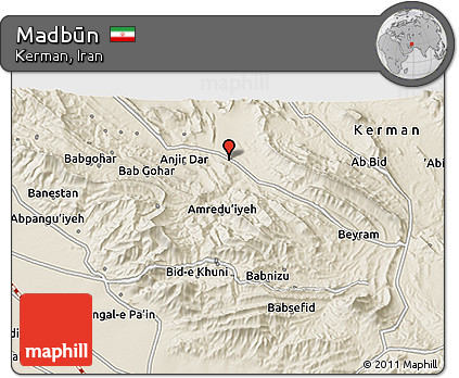 Shaded Relief 3D Map of Madbūn