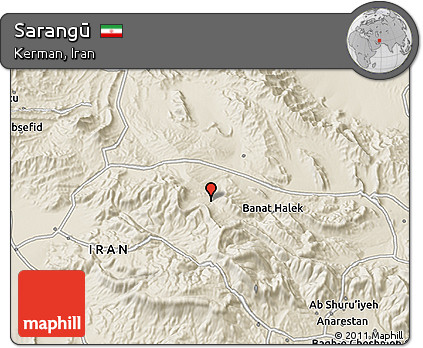 Shaded Relief 3D Map of Sarangū