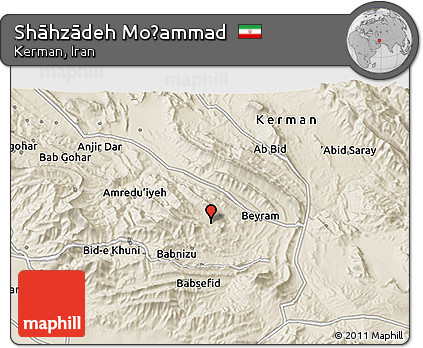 Shaded Relief 3D Map of Shāhzādeh Moḩammad