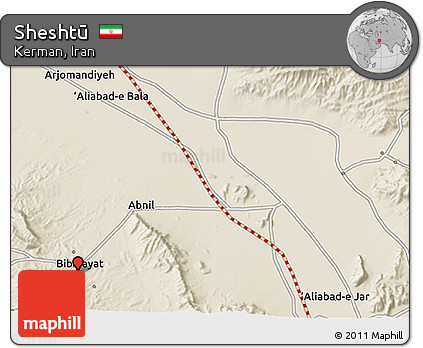 Shaded Relief 3D Map of Sheshtū