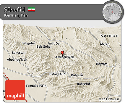 Shaded Relief 3D Map of Sūsefīd