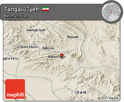 Shaded Relief 3D Map of Tangalū'īyeh