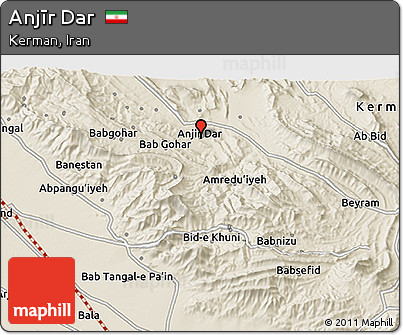 Shaded Relief 3D Map of Anjīr Dar