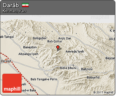 Shaded Relief 3D Map of Darāb