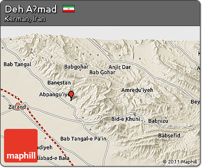 Shaded Relief 3D Map of Deh Aḩmad