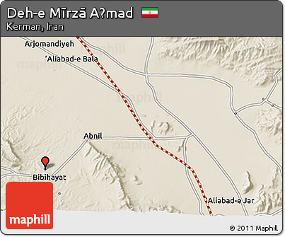 Shaded Relief 3D Map of Deh-e Mīrzā Aḩmad