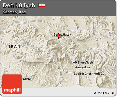 Shaded Relief 3D Map of Deh Kū'īyeh