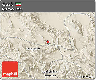 Shaded Relief 3D Map of Gazk