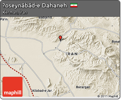 Shaded Relief 3D Map of Ḩoseynābād-e Dahaneh