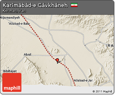 Shaded Relief 3D Map of Karīmābād-e Gāvkhāneh