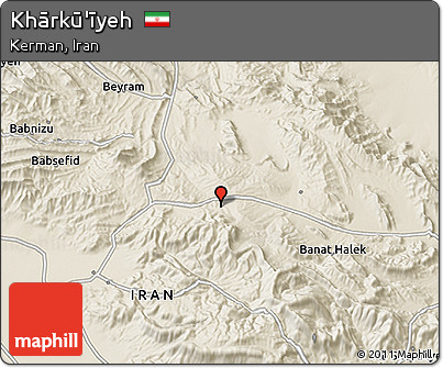 Shaded Relief 3D Map of Khārkū'īyeh