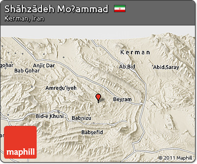 Shaded Relief 3D Map of Shāhzādeh Moḩammad