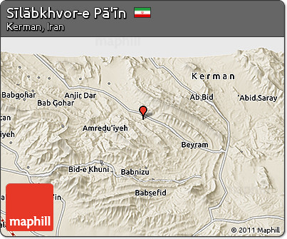 Shaded Relief 3D Map of Sīlābkhvor-e Pā'īn
