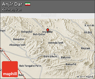 Shaded Relief 3D Map of Anjīr Dar