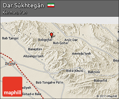 Shaded Relief 3D Map of Dar Sūkhtegān