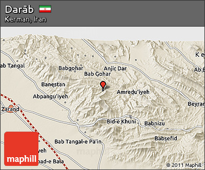 Shaded Relief 3D Map of Darāb