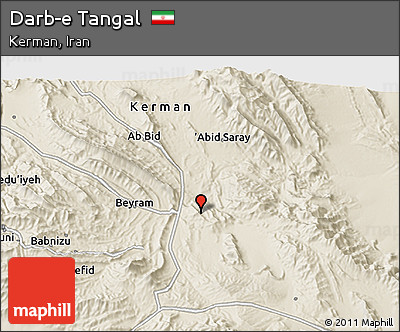Shaded Relief 3D Map of Darb-e Tangal