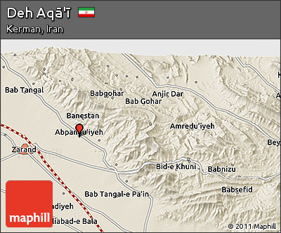 Shaded Relief 3D Map of Deh Aqā'ī