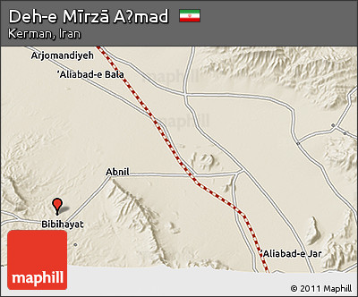 Shaded Relief 3D Map of Deh-e Mīrzā Aḩmad